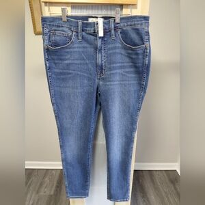 NWT Women's Madewell Skinny Blue Jeans 10" Roadtripper Cotton Comfy
